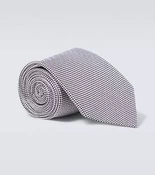 Шелковый галстук в клетку Charvet, Blk Wht