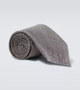 Шелковый галстук в клетку "Принц Уэльский" Tom Ford, Beige Multicolor