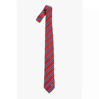 Шелковый галстук в косую полоску Corneliani, красный
