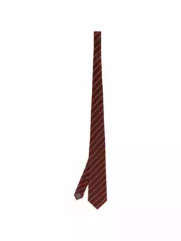 Шелковый галстук в полоску Brunello Cucinelli, красный