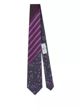 Шелковый галстук в полоску пейсли ETRO, фиолетовый