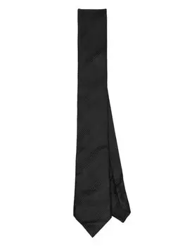 Шелковый галстук в полоску Saint Laurent, черный
