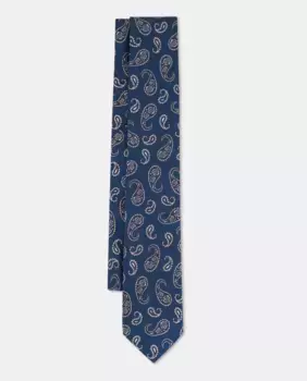 Шелковый галстук в стиле фэнтези Emidio Tucci, синий
