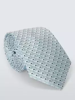 Шелковый галстук-веер John Lewis, бирюзовый