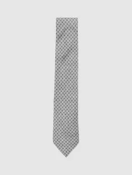 Шелковый геометрический галстук santo Reiss, цвет Soft Sage