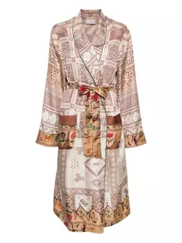 Шелковый халат Aloe Pierre-Louis Mascia, бежевый