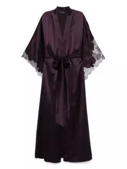 Шелковый халат Carine Gilson, фиолетовый