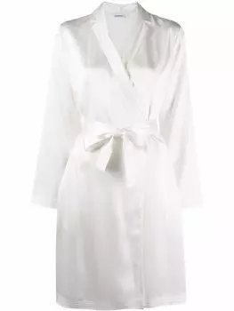 Шелковый халат с поясом La Perla, белый