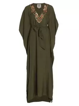 Шелковый кафтан Ниша Figue, зеленый