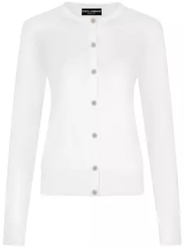 Шелковый кардиган на пуговицах Dolce & Gabbana, белый