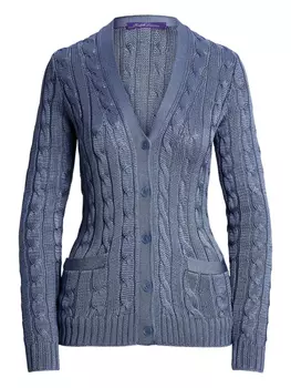 Шелковый кардиган с косами Ralph Lauren Collection, синий