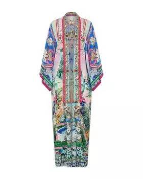 Шелковый кимоно для пляжа Camilla, мультиколор