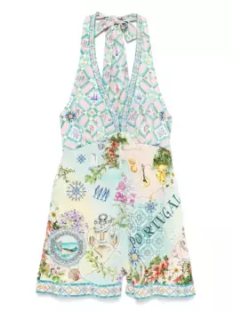 Шелковый комбинезон Camilla, синий