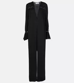Шелковый комбинезон Saint Laurent, черный