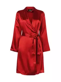 Шелковый короткий халат La Perla, красный