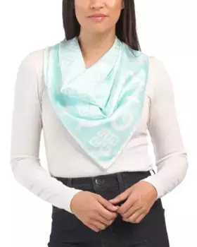 Шелковый квадратный шарф Made In Italy с монограммой Givenchy, цвет Aquamarine