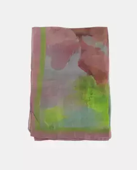 Шелковый квадратный шарф с цветочным принтом Kbas, бежевый