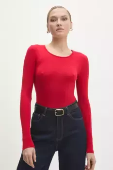 Шелковый лонгслив Answear Lab, красный