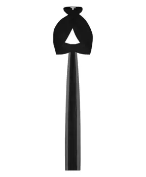 Шелковый перекрещенный топ со шлейфом на спине Ami Paris, черный