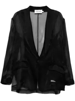 Шелковый пиджак Tessitura Body Couture, черный