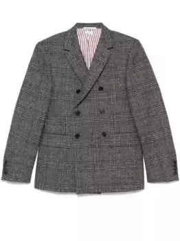 Шелковый пиджак в клетку Prince of Wales THOM BROWNE, серый