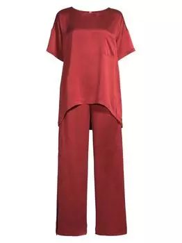 Шелковый пижамный комплект из двух предметов, который можно стирать Lunya