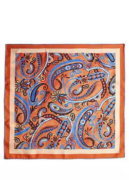 Шелковый платок 70х70 с узором Beymen Club, оранжевый