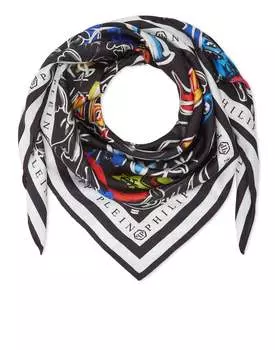 Шелковый платок 90x90 Philipp Plein, мультиколор