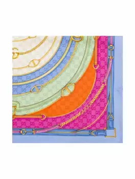 Шелковый платок Horsebit Gucci, мультиколор