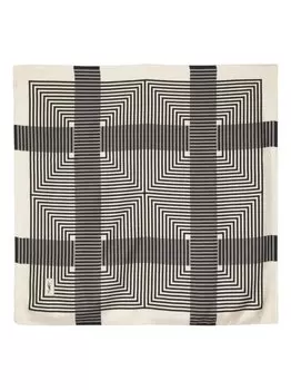 Шелковый платок квадратной формы Saint Laurent, бежевый