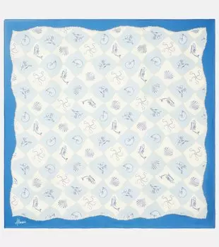 Шелковый платок Pia с принтом Almais, синий