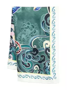 Шелковый платок с цветочным принтом ALEMAIS, нейтральный