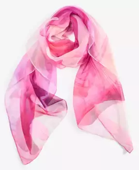 Шелковый платок с цветочным принтом в акварельной технике I.N.C. International Concepts, розовый