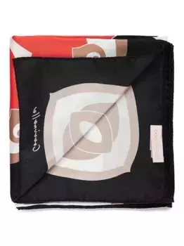 Шелковый платок с геометричным принтом Coccinelle, черный