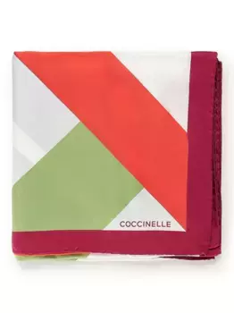 Шелковый платок с геометричным узором Coccinelle, красный