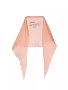 Шелковый платок с графичным принтом Acne Studios, розовый