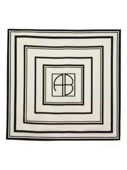 Шелковый платок с монограммой ANINE BING, нейтральный