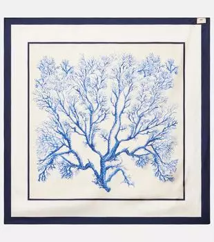 Шелковый платок с принтом Agua by Agua Bendita, синий