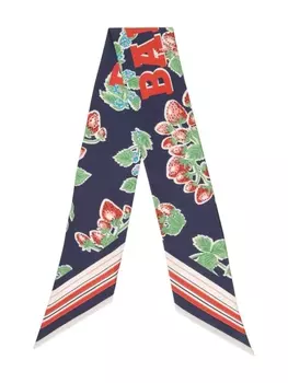 Шелковый платок с принтом Bally, синий