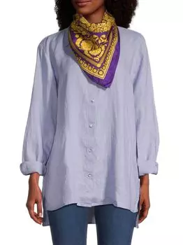 Шелковый платок с принтом Barocco Versace, золотой