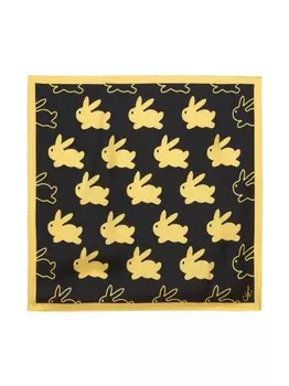 Шелковый платок с принтом Bunny JW Anderson, черный