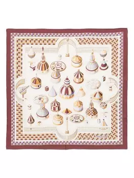 Шелковый платок с принтом Nadir Ferragamo, нейтральный цвет