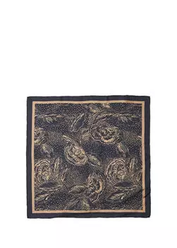 Шелковый шарф 50х50 с узором Beymen Club, черный