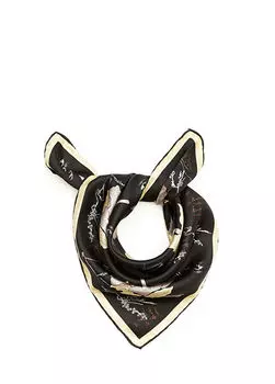 Шелковый шарф 50х50 с узором Beymen Club, черный