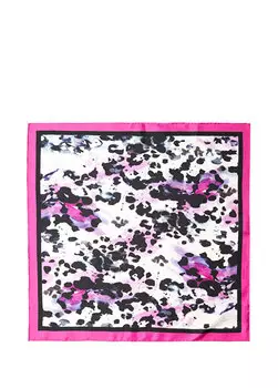 Шелковый шарф 50x50 см белого цвета с леопардовым принтом Beymen