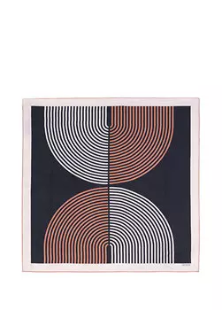 Шелковый шарф 90х90 см в черно-коричневую полоску Beymen