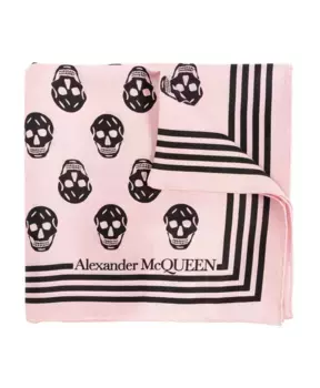 Шелковый шарф Alexander Mcqueen, розовый