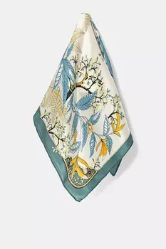 Шелковый шарф Answear.Lab, бирюзовый