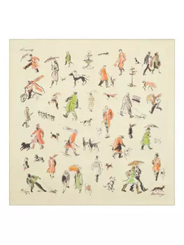 Шелковый шарф Burberry Paws on Parade, нейтральный