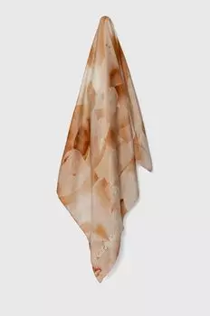 Шелковый шарф Calvin Klein, бежевый